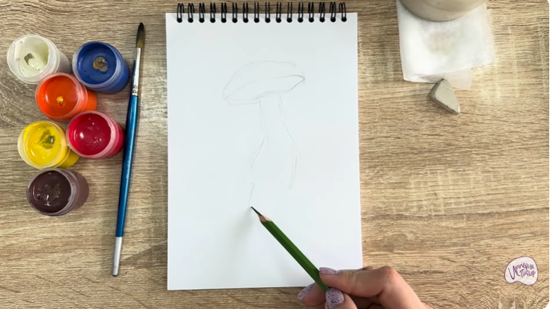 Рисуем Жёлчный гриб