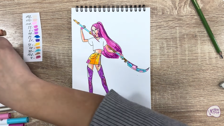 Рисуем Мира из "Кейпоп-охотницы на демонов"