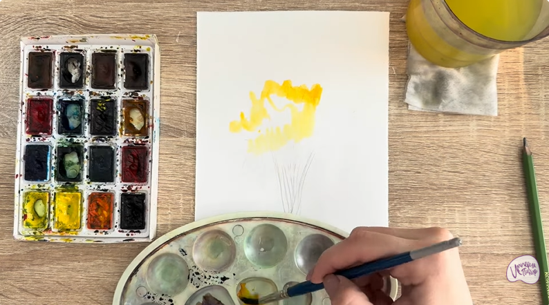 Рисуем Багрянник японский