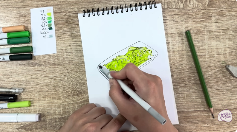 Рисуем Салат "чука"