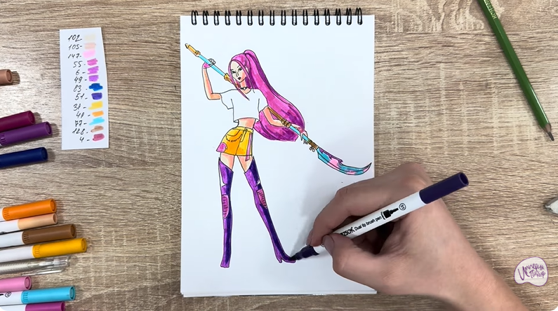 Рисуем Мира из "Кейпоп-охотницы на демонов"