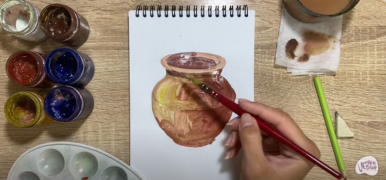 Рисуем Глиняный горшок
