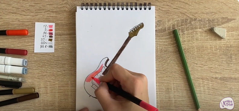 Рисуем Электрогитара