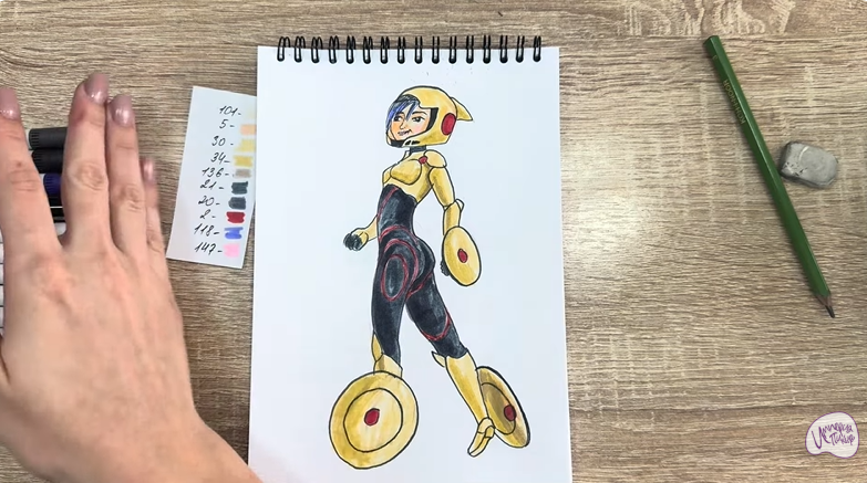 Рисуем ГоГо Томаго из "Город героев"