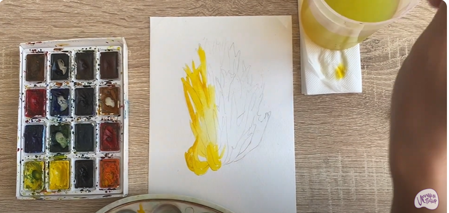 Рисуем Рогатик жёлтый