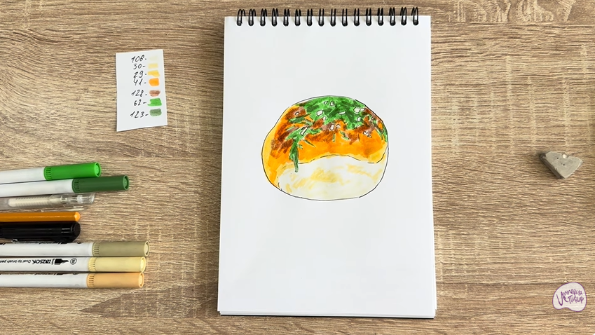 Рисуем Пампушка с чесноком