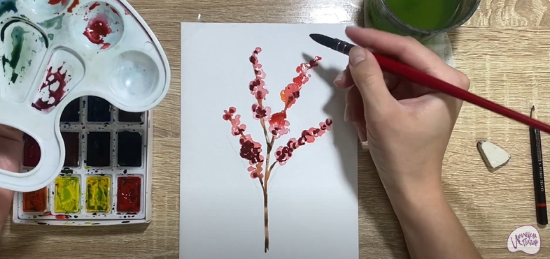 Рисуем Цветок "Илекс"