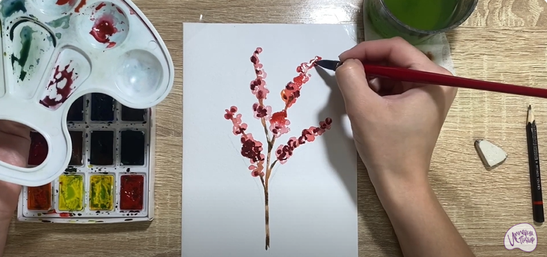 Рисуем Цветок "Илекс"