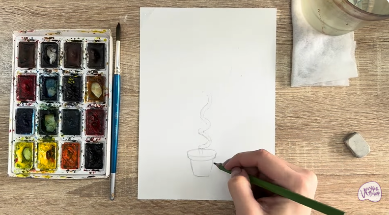 Рисуем Мирт обыкновенный