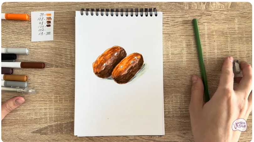 Рисуем Пирожное Картошка