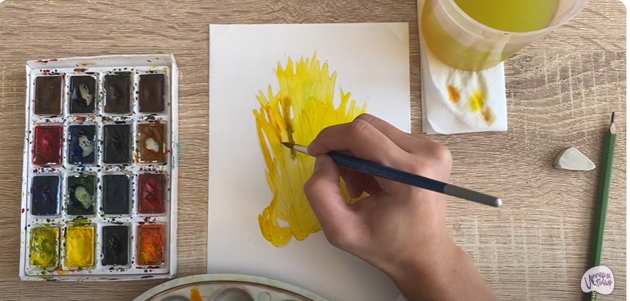 Рисуем Рогатик жёлтый