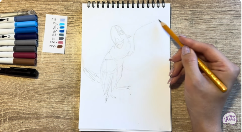 Рисуем Голубчик из "Рио" 