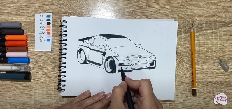 Рисуем Машина марки "БМВ"