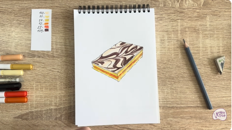 Рисуем Пирожное "Александровская полоска"