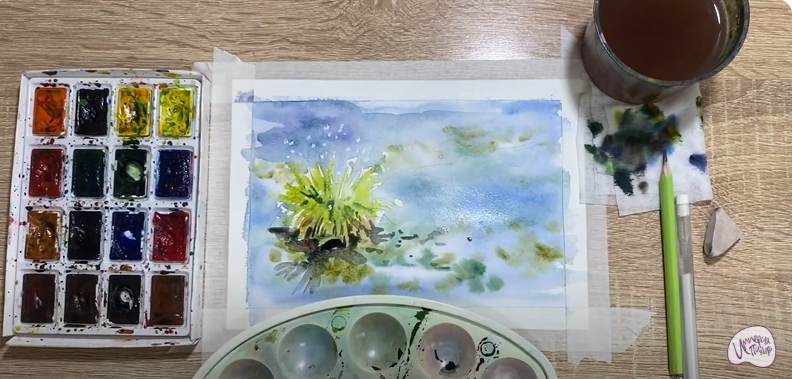 Рисуем Кочка на болоте