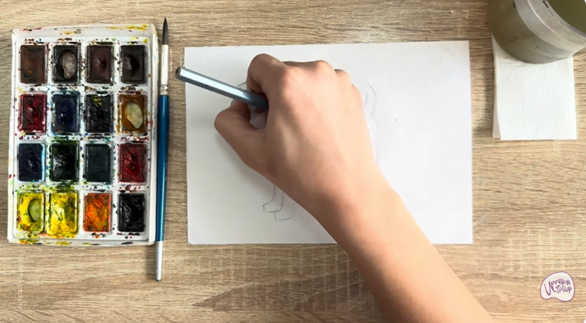 Рисуем Собака породы Эрдельтерьер