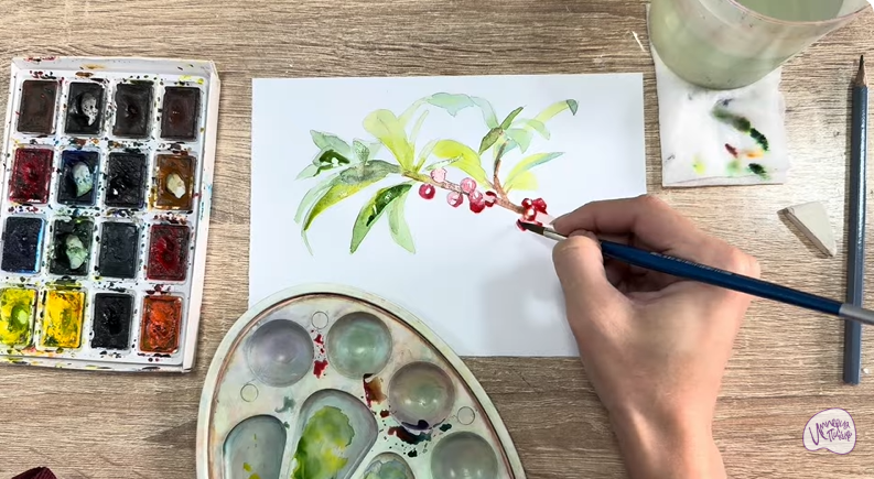 Рисуем Волчья ягода