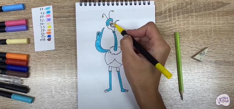 Рисуем Птица Тинк из мультфильма "Маракуда"