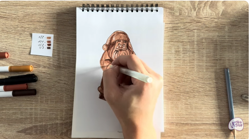 Рисуем Шоколадный Дед Мороз