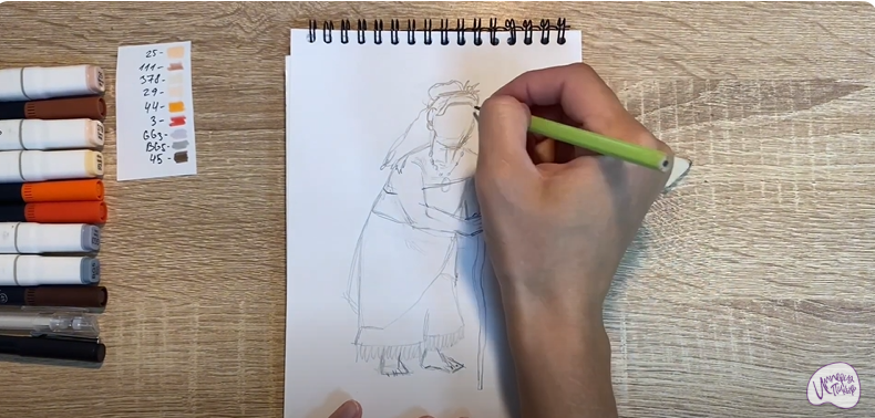 Рисуем Тала из "Моана"