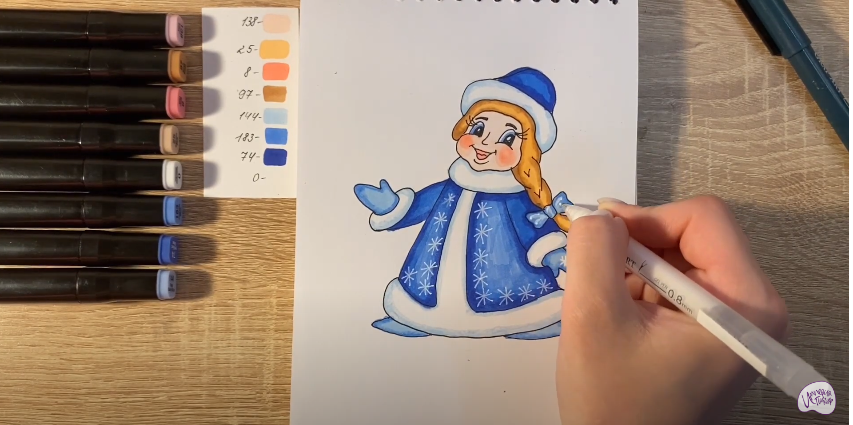 Рисуем Снегурочка