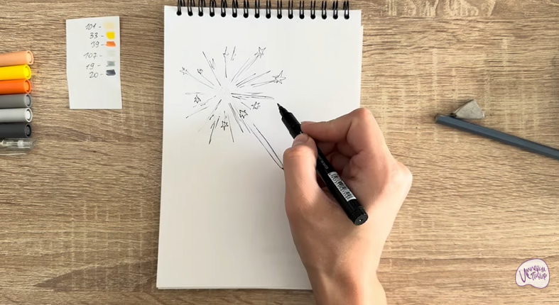 Рисуем Бенгальский огонь