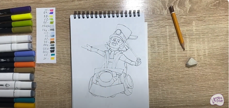 Рисуем Чак из Brawl Stars