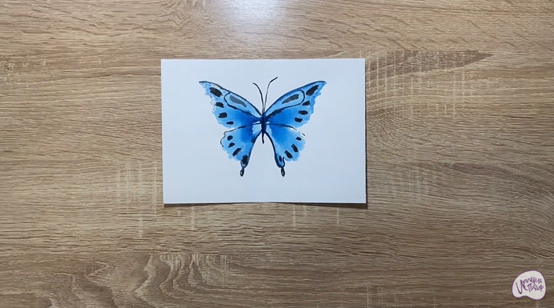 Рисуем Бабочка в технике монотипия