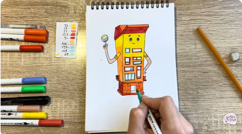 Рисуем Петя из мультфильма  "Домики"