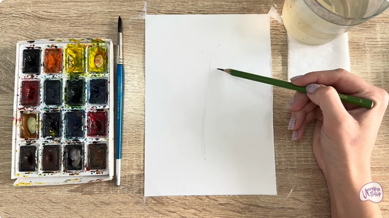 Рисуем Форзиция