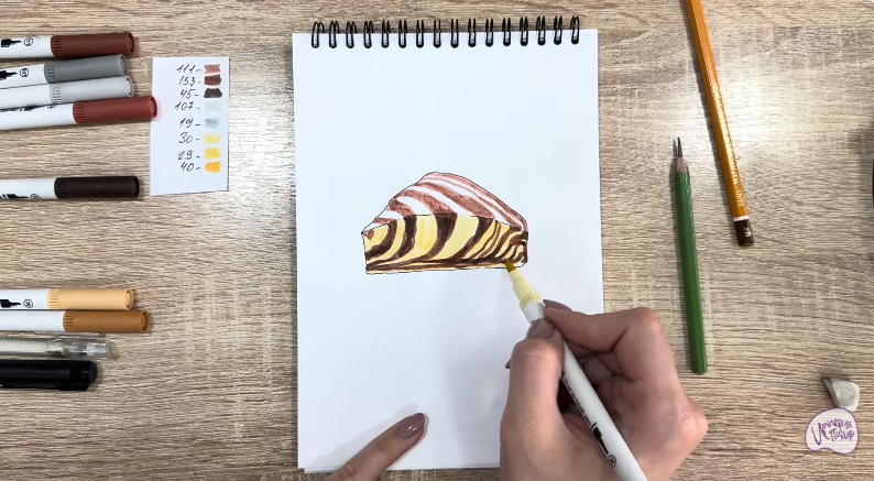 Рисуем Кекс "Зебра"