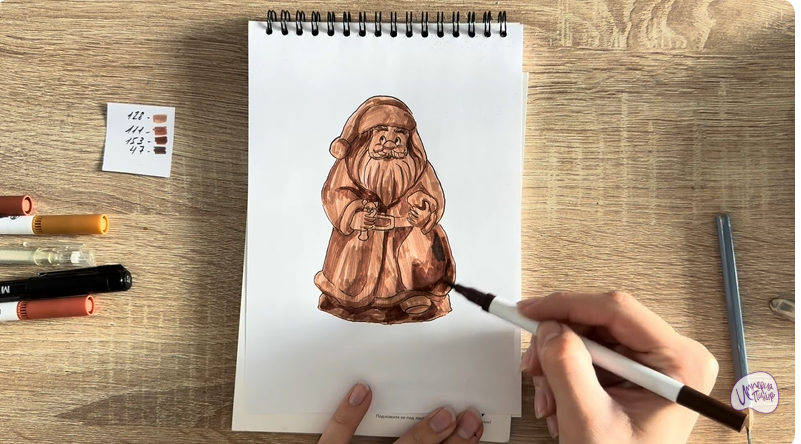 Рисуем Шоколадный Дед Мороз