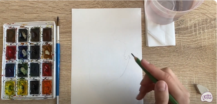 Рисуем Рогатик жёлтый