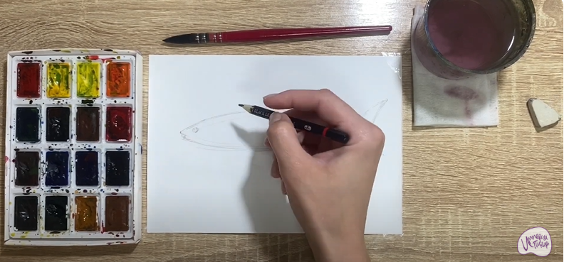 Рисуем Байкальский омуль