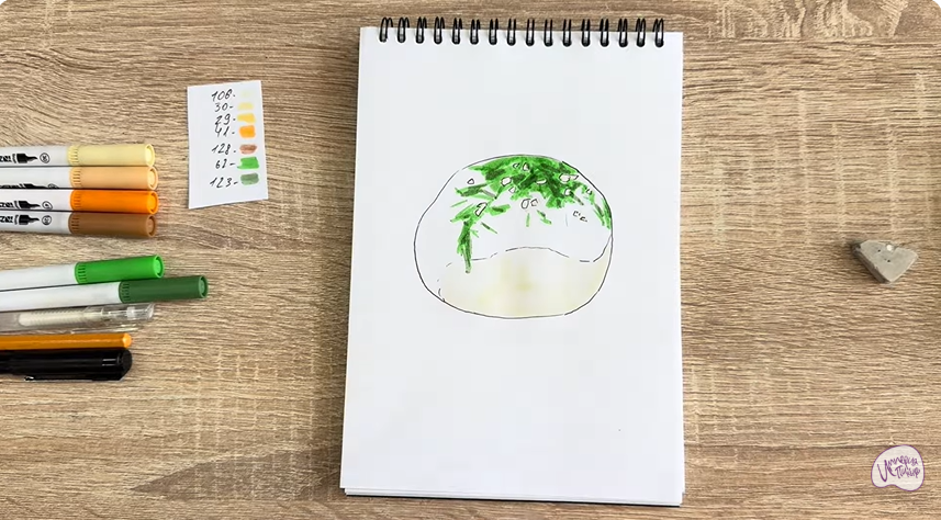Рисуем Пампушка с чесноком