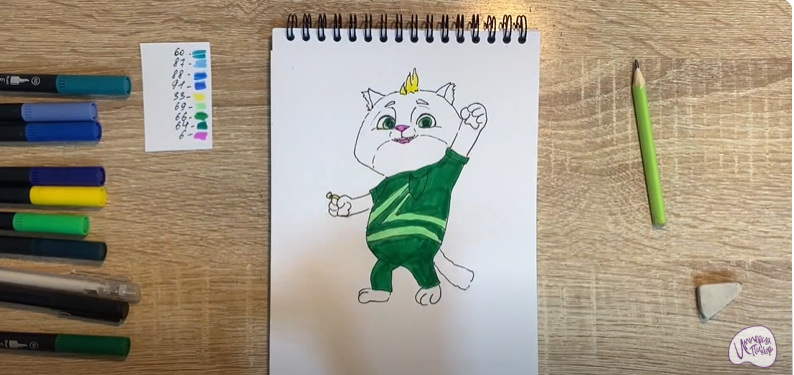 Рисуем Вася из "Супер Мяу"