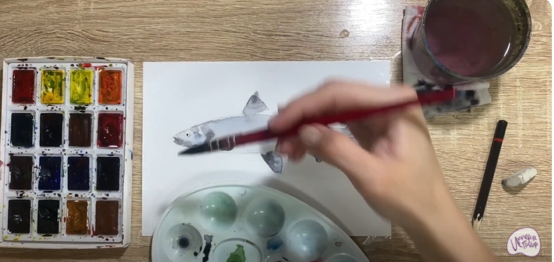 Рисуем Байкальский омуль