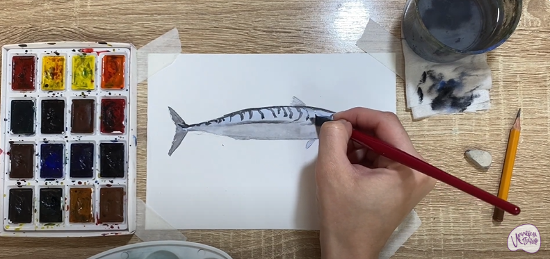 Рисуем Скумбрия