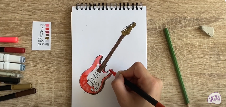 Рисуем Электрогитара