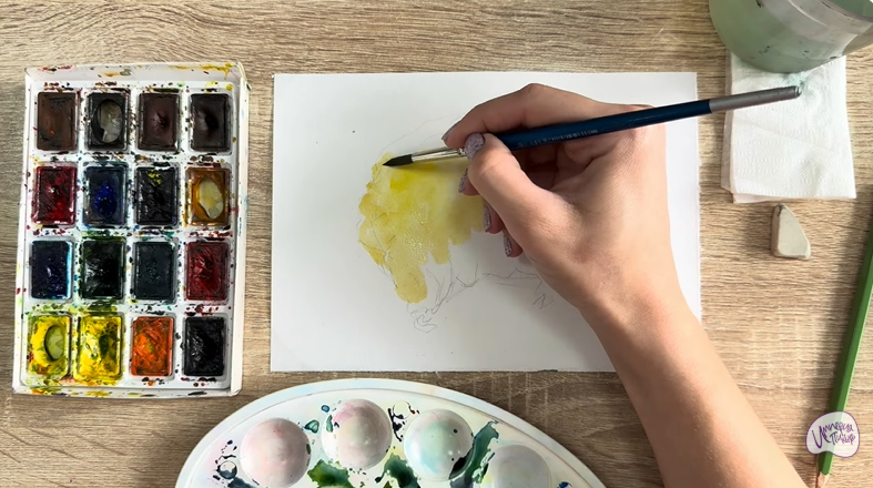 Рисуем Рамария жёлтая