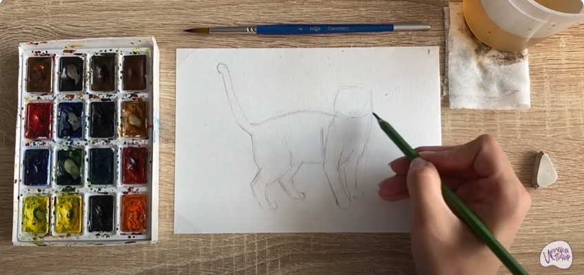 Рисуем Бенгальская кошка