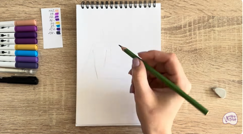 Рисуем Шамаханская Царица из "Три богатыря"