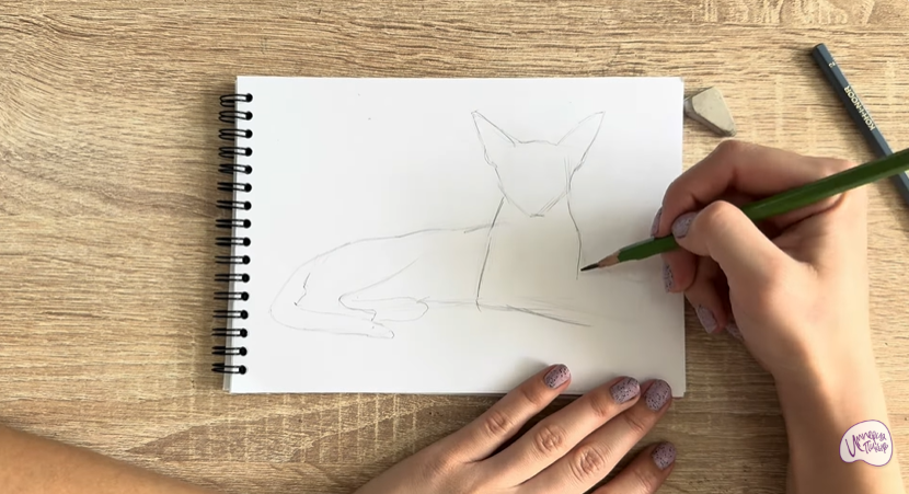 Рисуем Ориентальная кошка