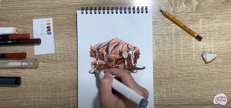 Рисуем Шоколадный брауни