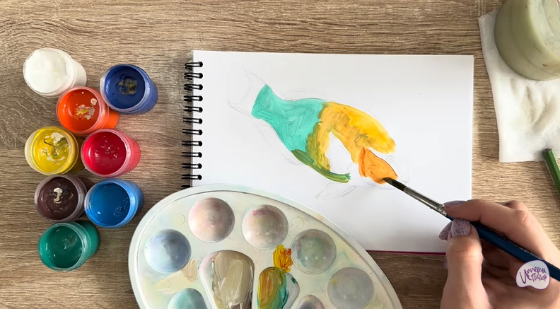 Рисуем Рыба-попугай