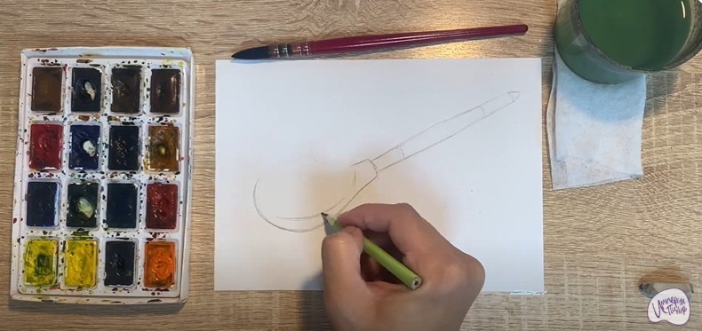 Рисуем Деревянная ложка