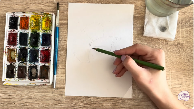 Рисуем Рыба петушок