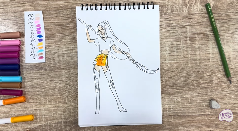 Рисуем Мира из "Кейпоп-охотницы на демонов"