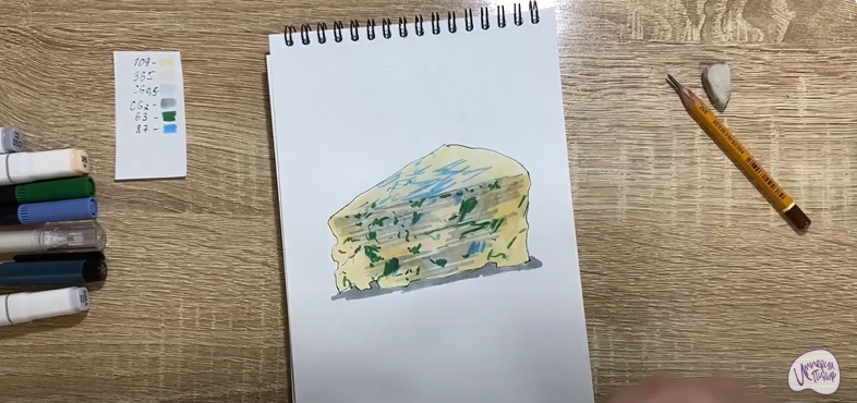 Рисуем Сыр с плесенью