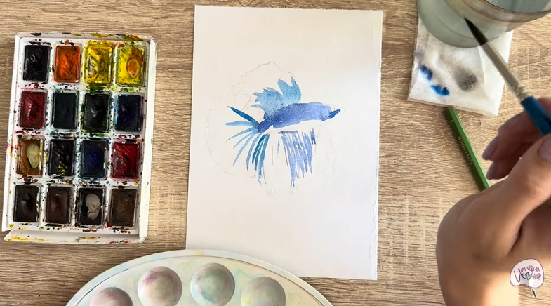 Рисуем Рыба петушок